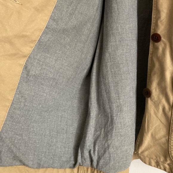 L.L. Bean VTG Women’s Lined Chore Barn Tan Khaki Jacket w Corduroy Trim, Sz L - Picture 9 of 14